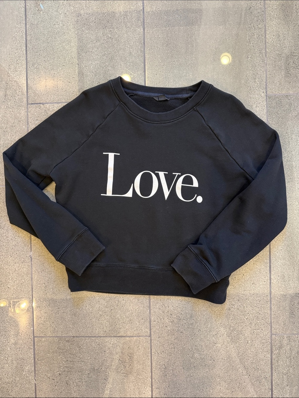 J. Crew “Love” Black Sweatshirt